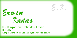 ervin kadas business card